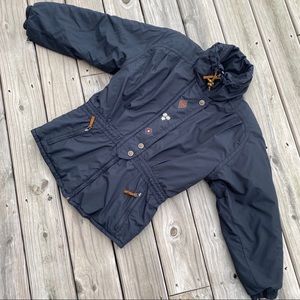 Vintage Obermeyer - winter coat embroidered detail